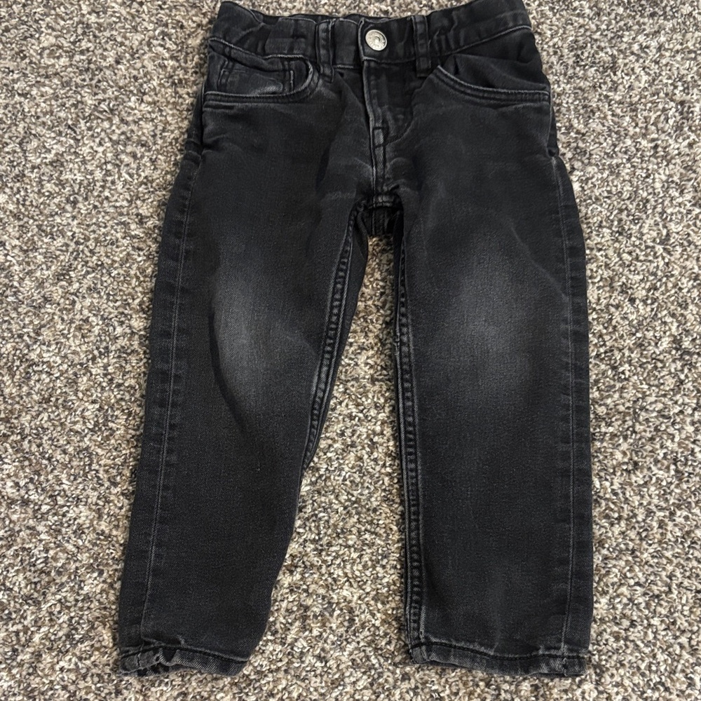 Kids Black Denim Jogger Jeans